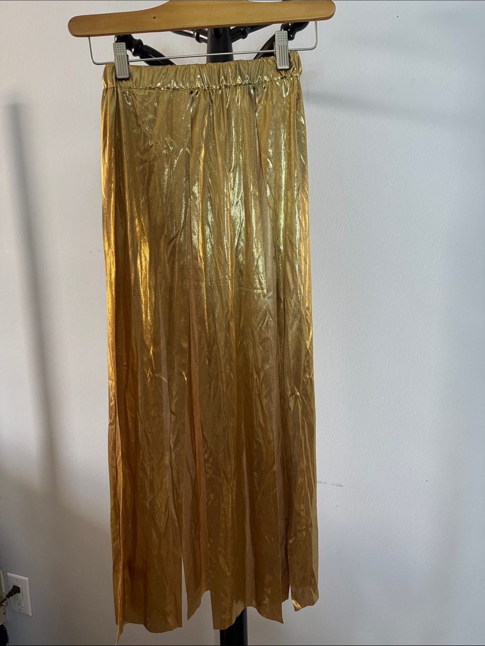 Metallic Gold Pleated Maxi Skirt - Dancewear 17.1T